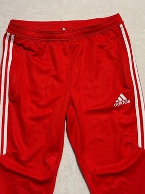 adidas  youth size xl Red Joggers with White 3-Stripes lg1
